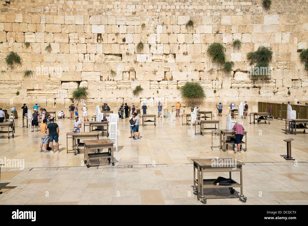 die heilige Stätte der Klagemauer in Jerusalem israel Stockfoto