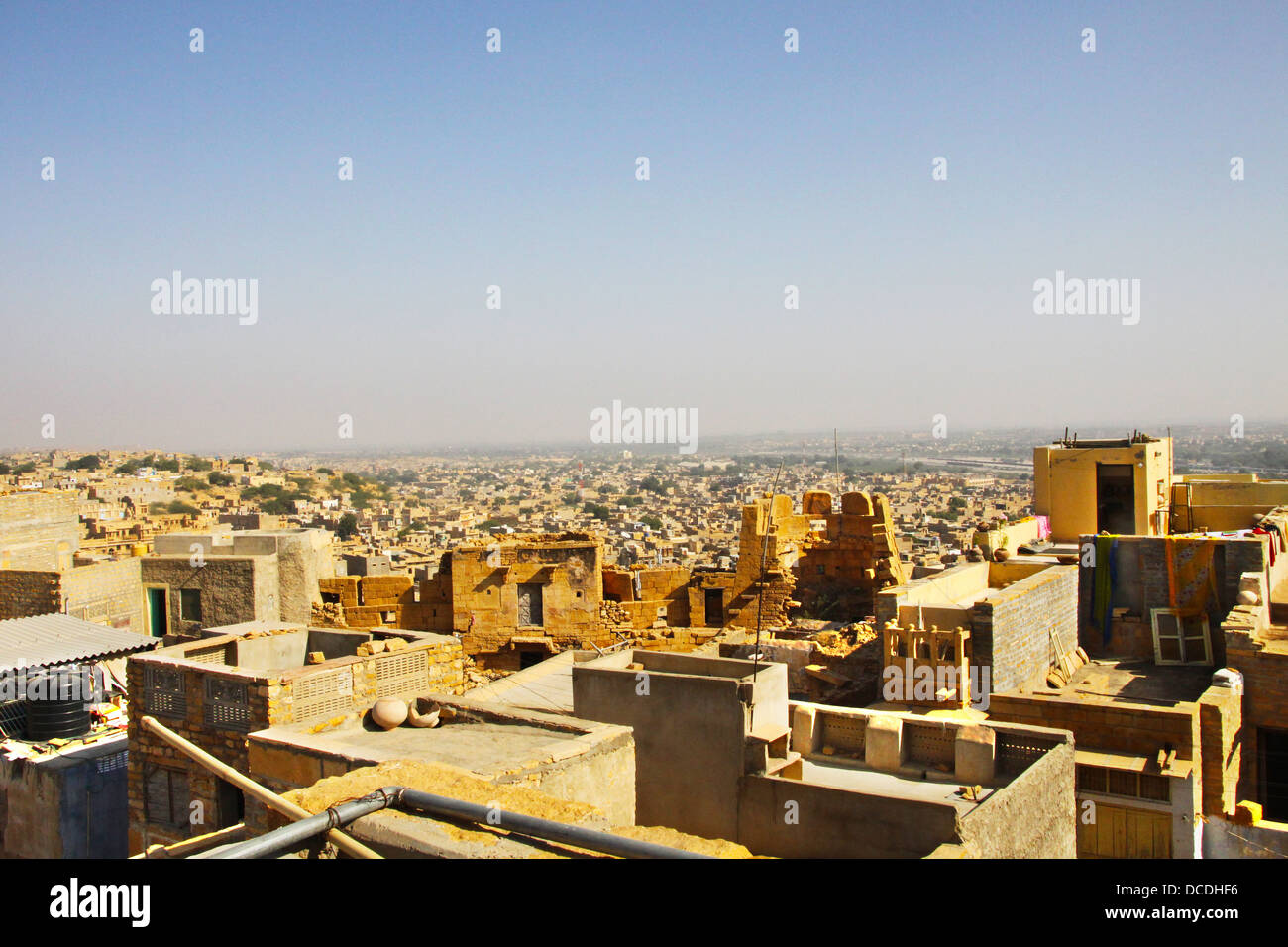 Die Stadt Jaisalmer ist in Thar Wüste in Rajasthan, Indien und wurde gegründet von der Rajput König Majaraja Jaisal Singh in der Stockfoto