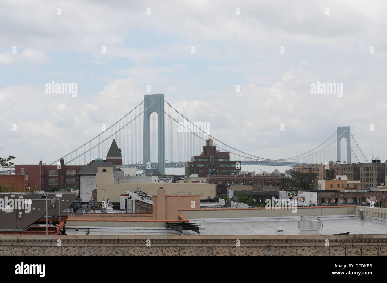 Blick von der Dachterrasse der Verrazano Bridge Bay Ridge Brooklyn, New york Stockfoto