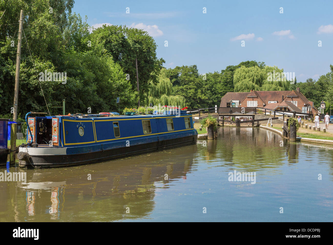 KanalKahn am Pyrford Schloss, Fluss Wey Navigation, Wisley, Woking