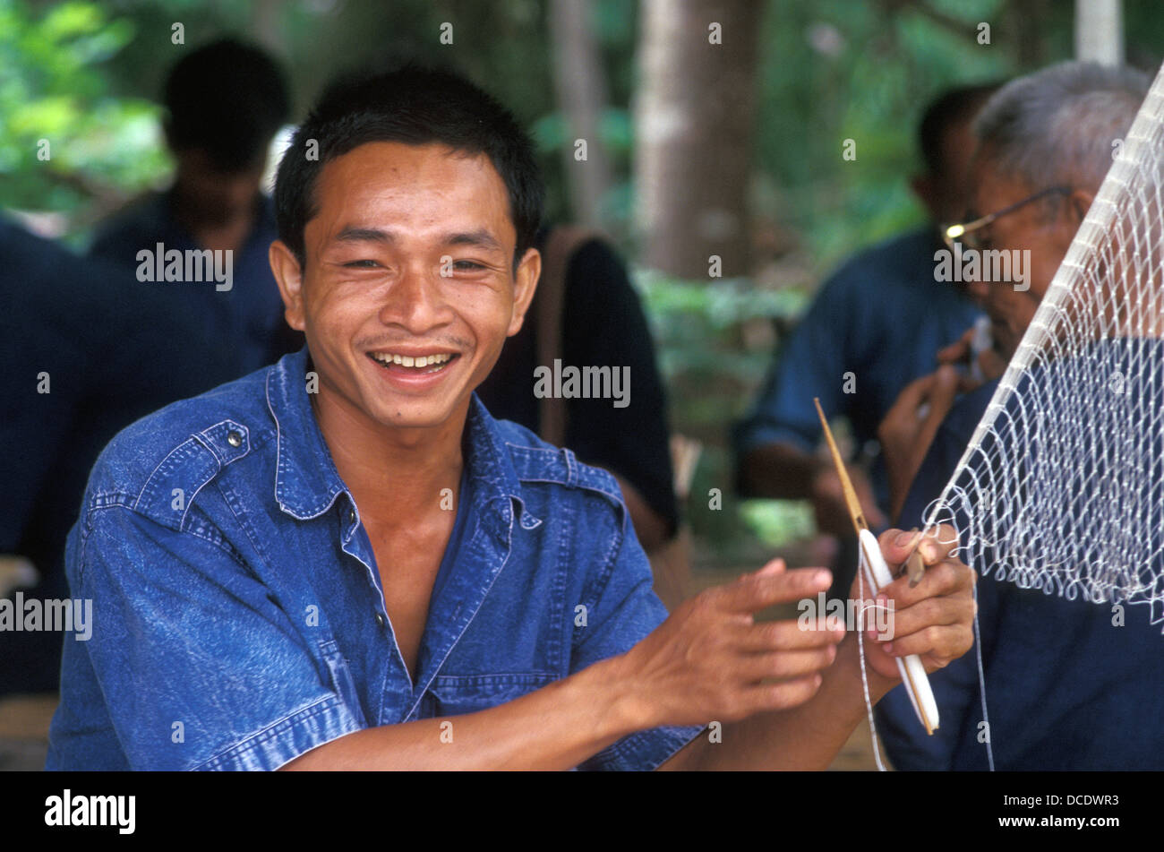 NET machen im Dorf in Nakorn Phanom, thailand Stockfoto