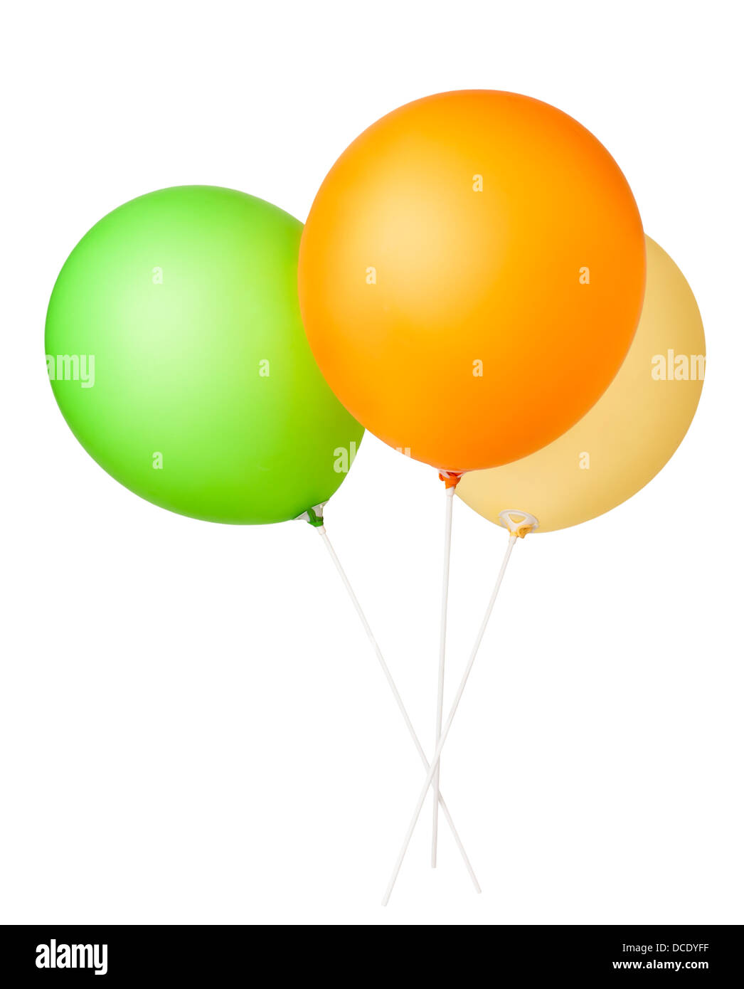 Luftballons drei Haufen auf weißem Hintergrund Stockfoto