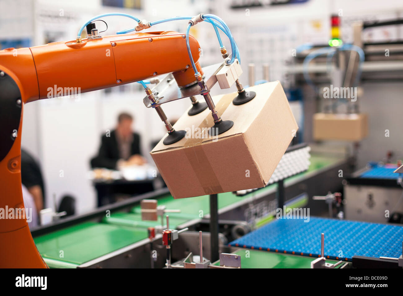 Roboterarm für die Verpackung Stockfoto