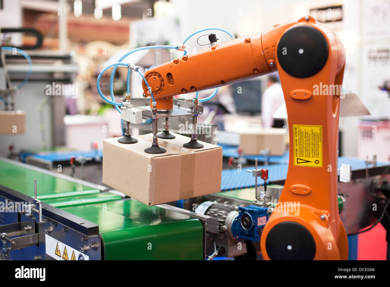 Roboterarm für die Verpackung Stockfoto