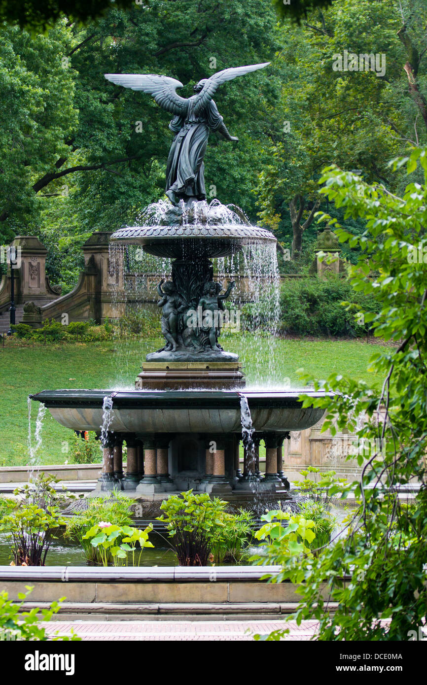 Engel des Wasser Brunnen, Central Park, New York City Stockfoto