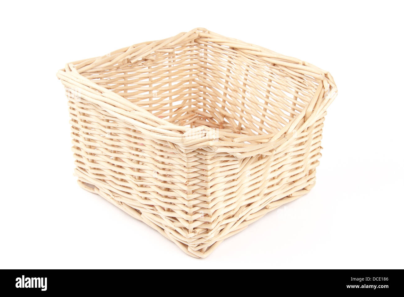 leeren Korb aus Holz Stockfoto