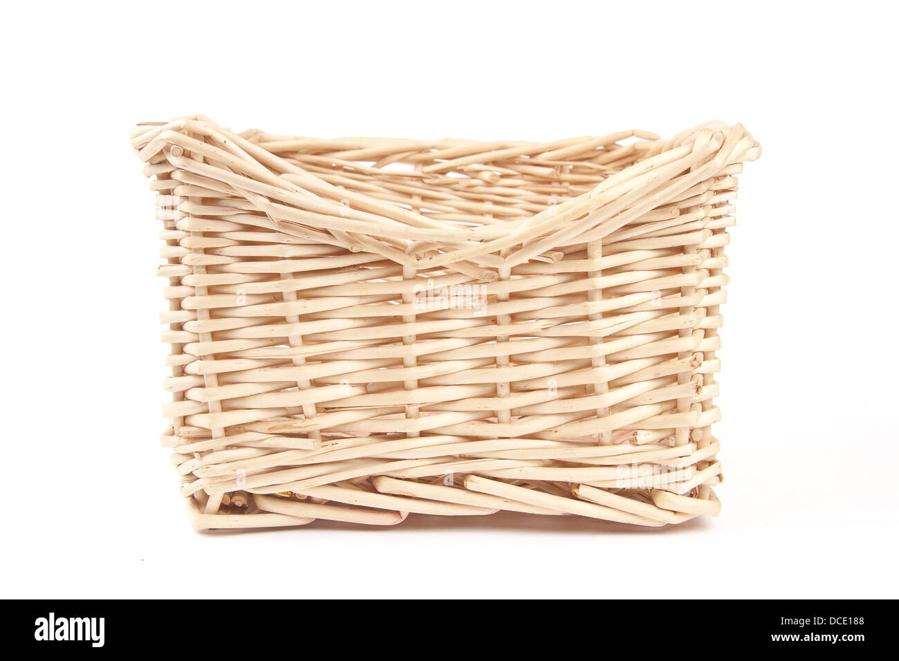 leeren Korb aus Holz Stockfoto