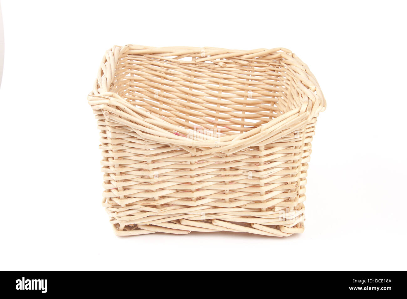 leeren Korb aus Holz Stockfoto