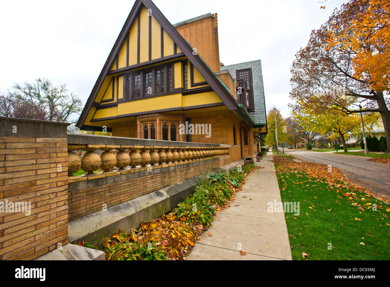 USA, Illinois, Eiche Park, Frank Lloyd Wright, Nathan G. Moore Haus oder Dugall-Moore-Haus. Stockfoto