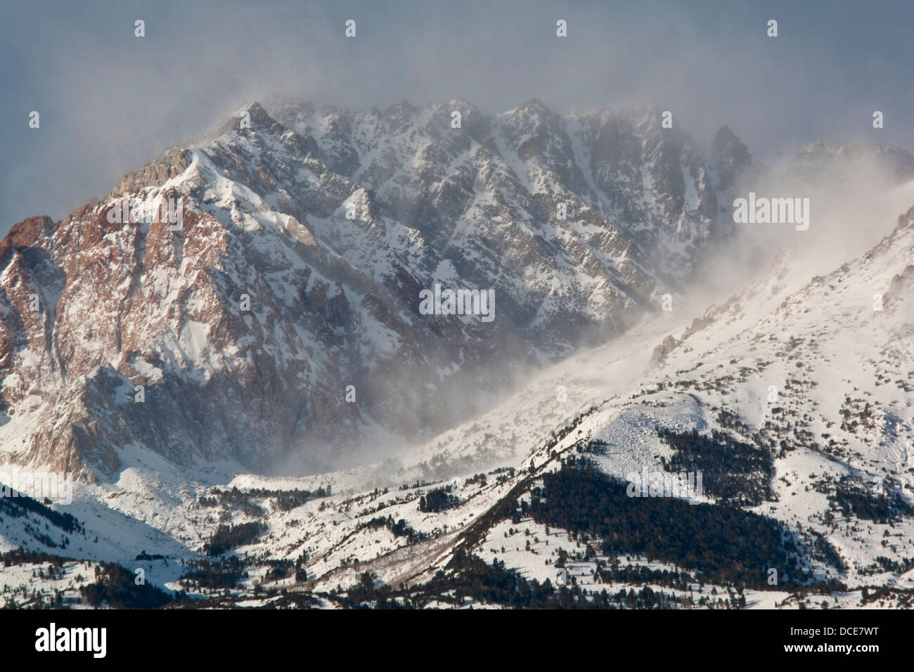 Becken-Berg nach ersten Herbst Schneesturm, östliche Sierra, California Stockfoto