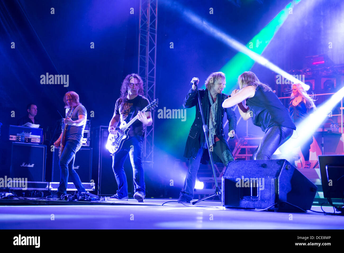 Vorstellung von Avantasia-Projekt auf Musik Festival Rock Pod Kamenom in Snina, Slowakei am 8. August 2013 Stockfoto
