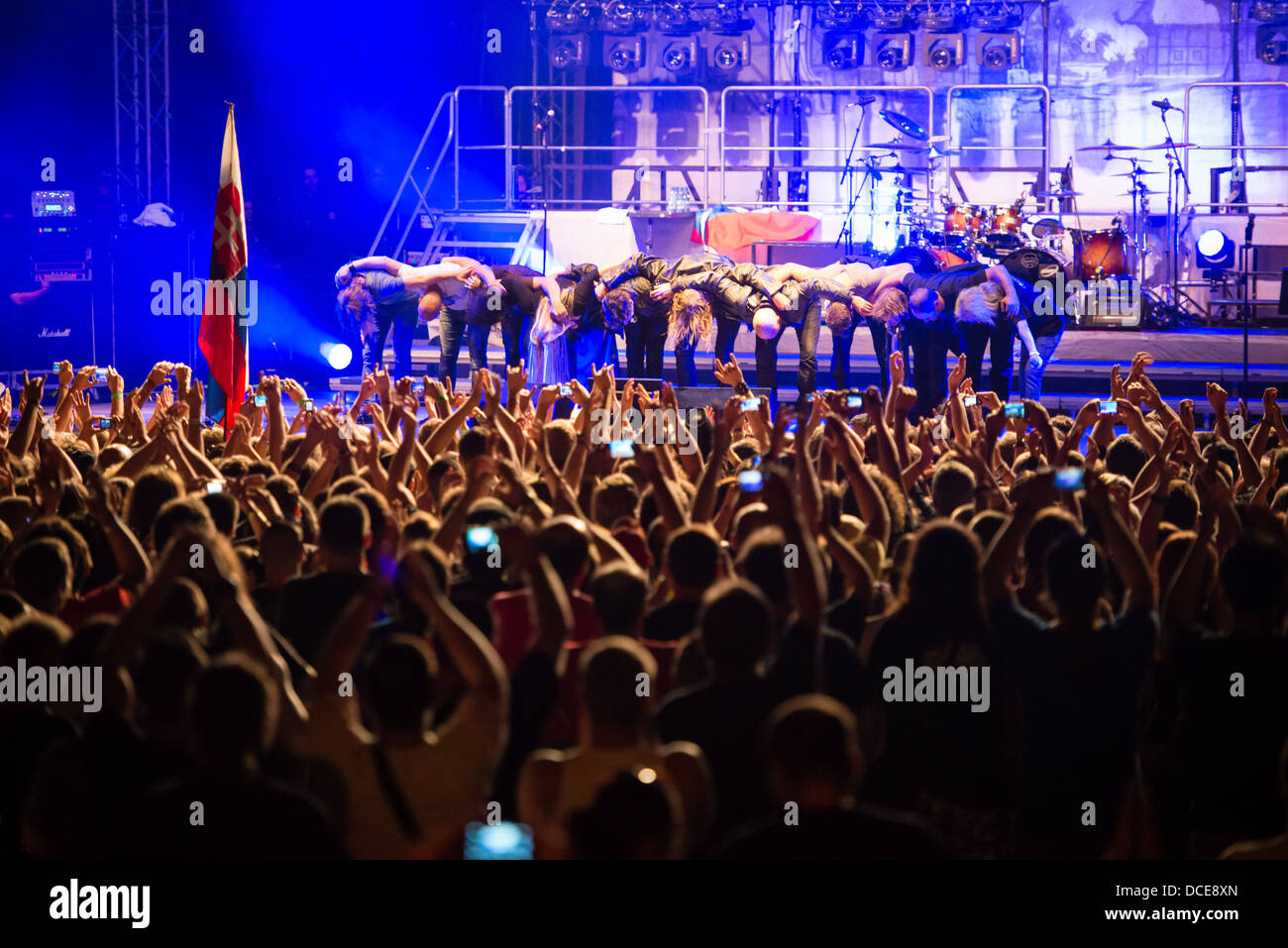 Vorstellung von Avantasia-Projekt auf Musik Festival Rock Pod Kamenom in Snina, Slowakei am 8. August 2013 Stockfoto