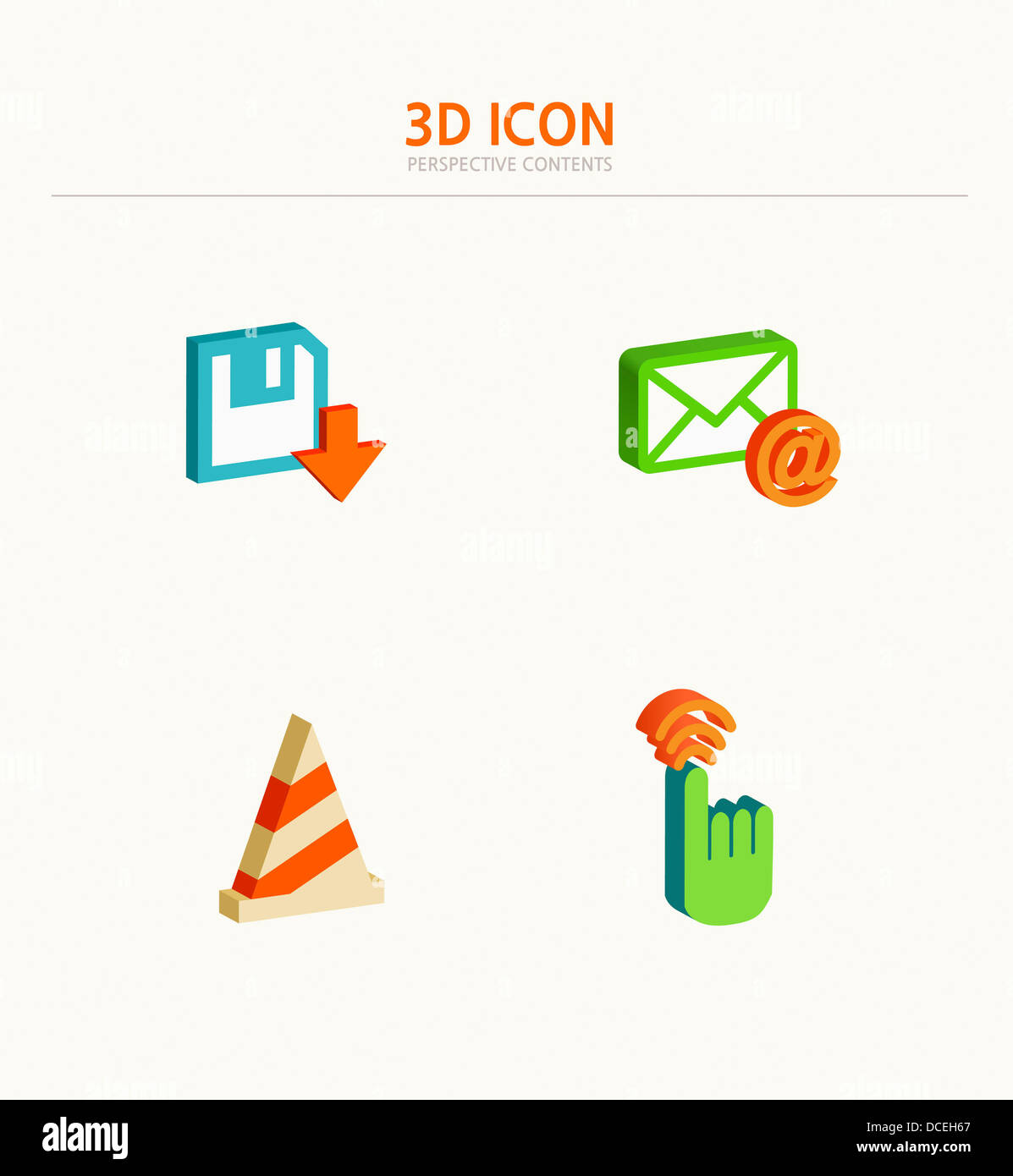 Darstellung von 3d icons Stockfoto