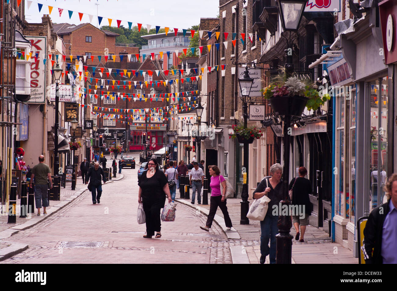 Die High Street Rochester Kent England UK Stockfoto