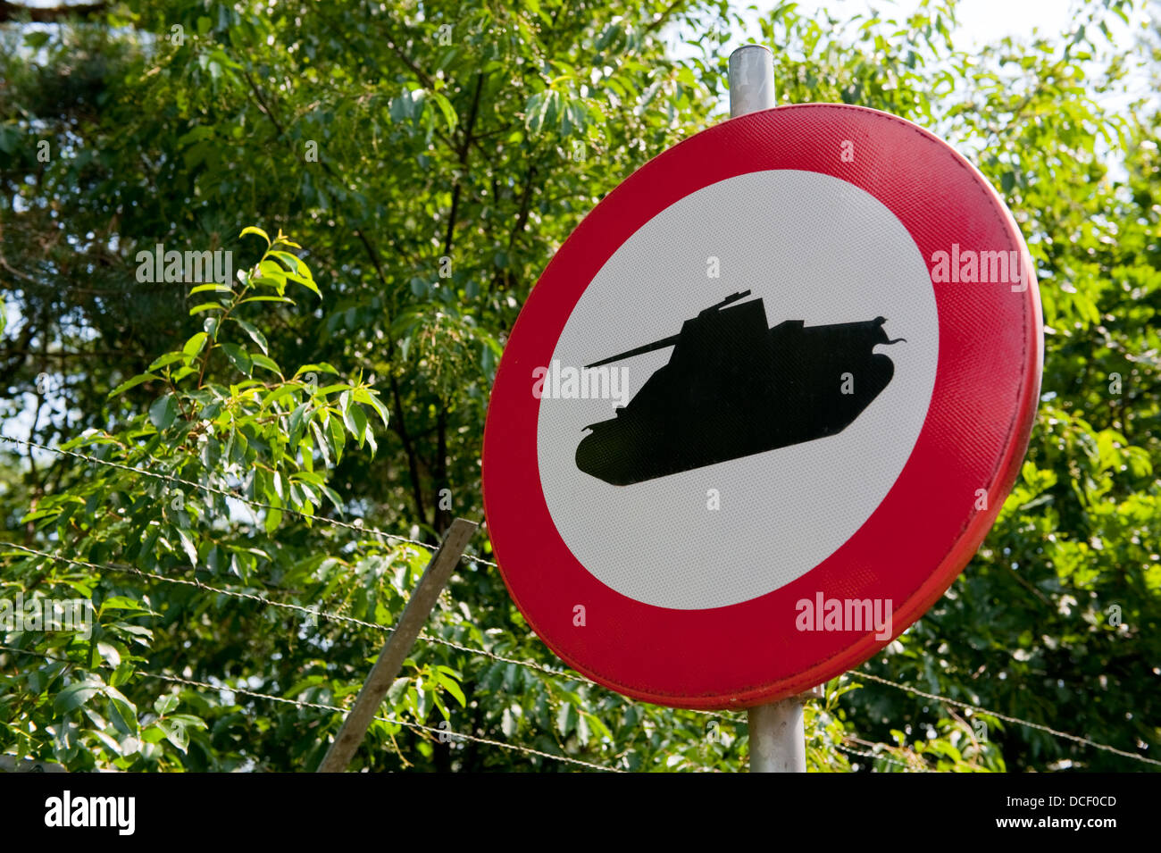 Verboten für militärische tanks Stockfoto