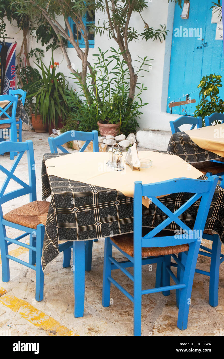 Griechische Terrasse Stockfoto