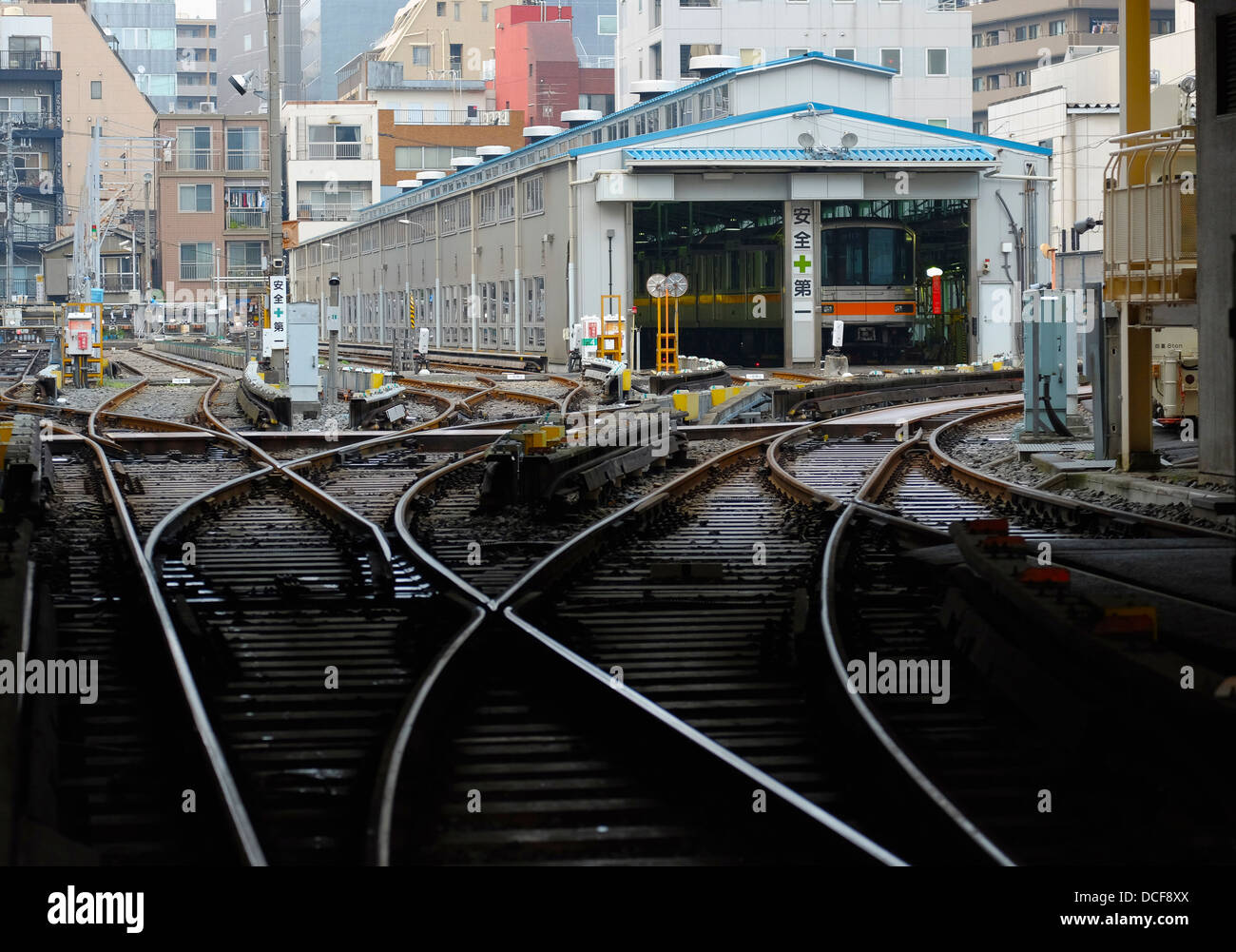 Tokyo Metro Ginza-Linie u-Bahn garage Stockfoto