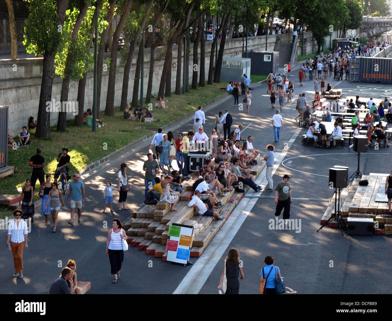 Les Berges, neue Seineufer, Quai Anatole France, Paris, linken Ufer, Frankreich Stockfoto