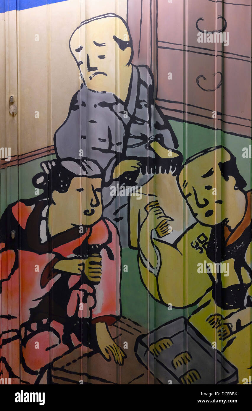 Kaufmann in Edo-Ära. Malerei auf einen Souvenir-Shop in Asakusa Stockfoto