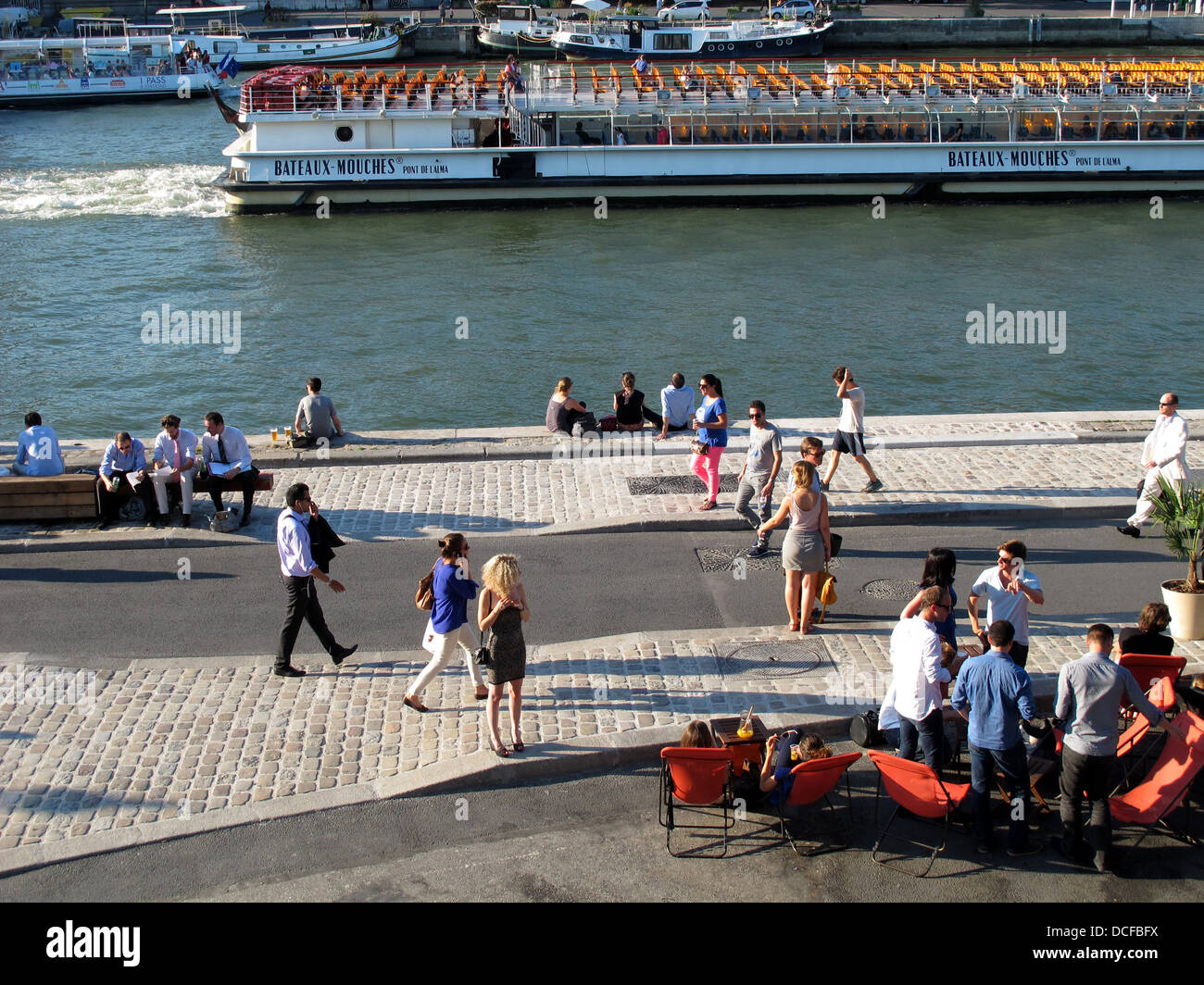 Les Berges, der neue Seineufer, Quai d ' Orsay, Paris, linken Ufer, Frankreich Stockfoto