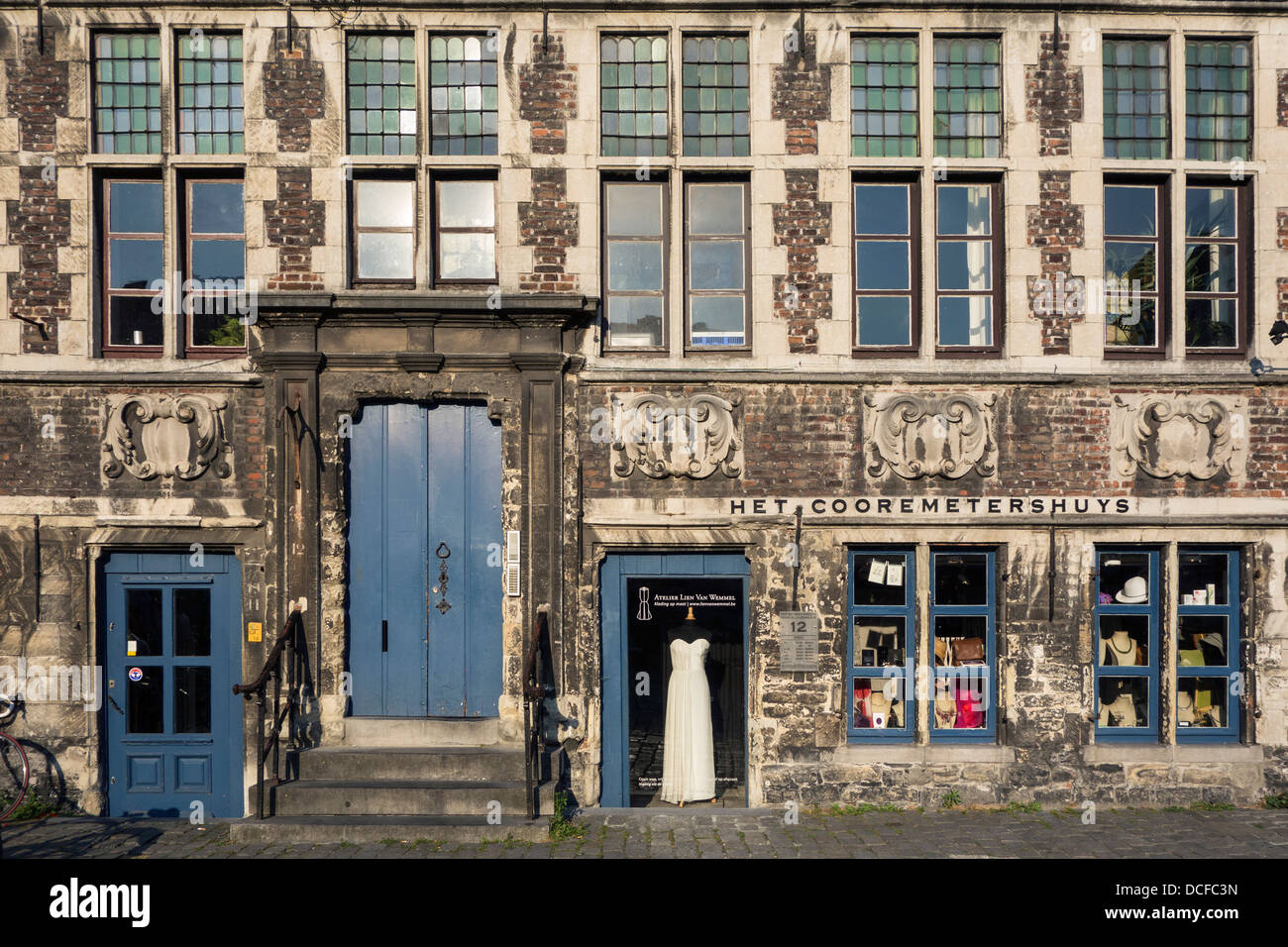 Die Guildhall Mais Vermesser Haus / Cooremetershuys im Grass Lane / Graslei in Gent, Ost-Flandern, Belgien Stockfoto