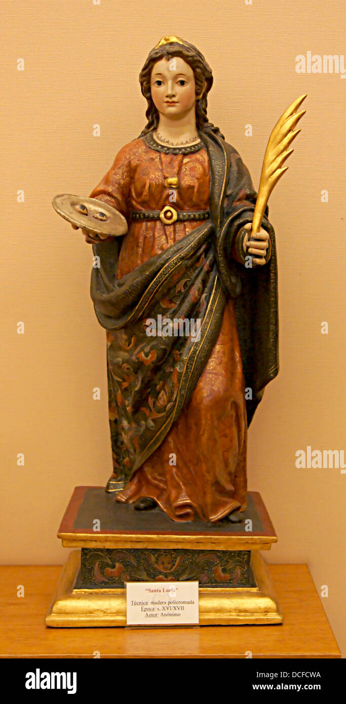 Statue der Heiligen Lucia, Kathedrale von Guadix, Andalusien, Spanien Stockfoto