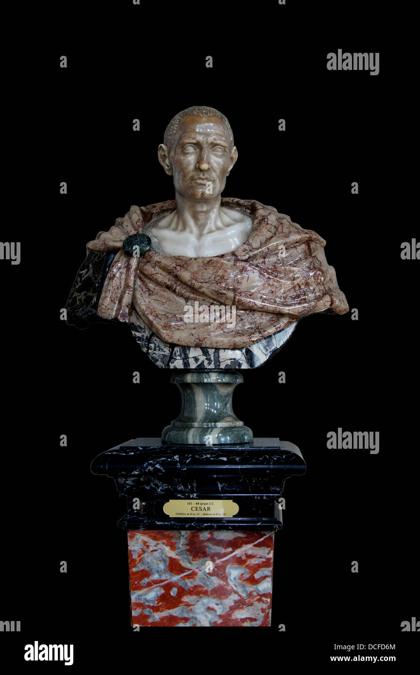Gaius Julius Caesar, Marmor-Büste, XVII. Jahrhundert, Florenz, Italien. Auf dem Display in Château de Vaux le Vicomte, Frankreich Stockfoto