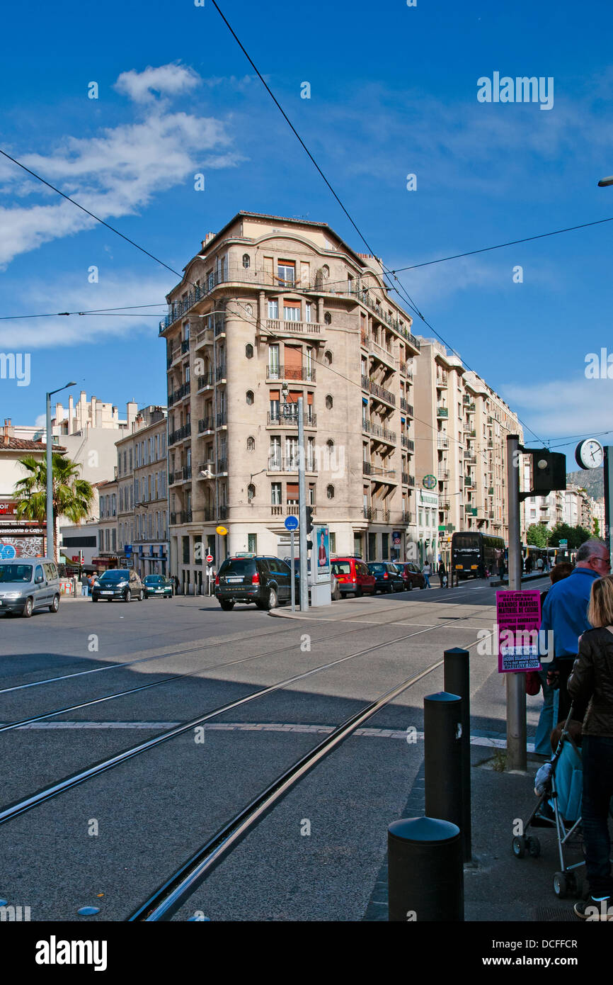 Der ursprüngliche Architektur in down Town von Marseille, Frankreich Stockfoto