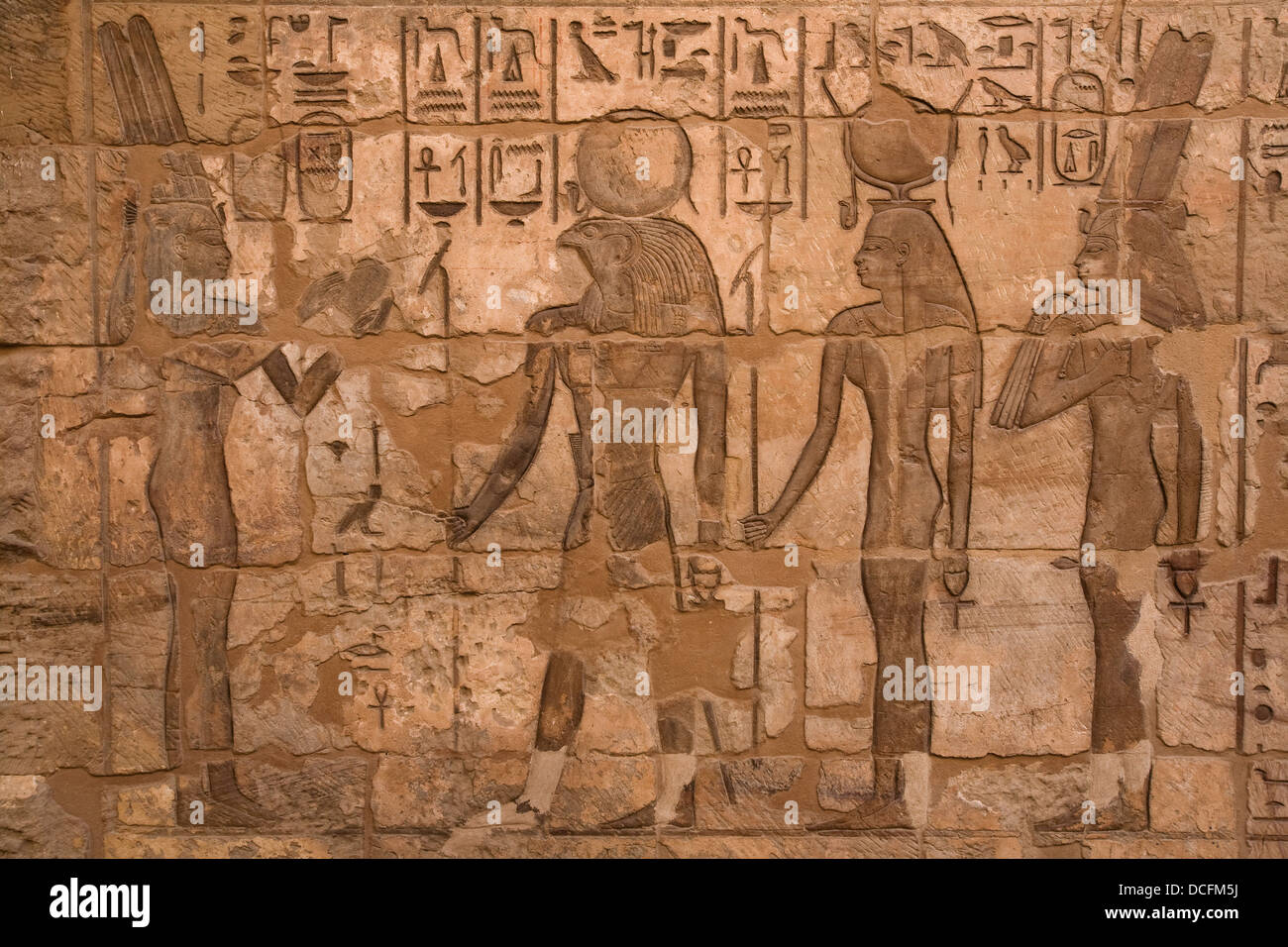 Hieroglyphen im Tempel von Karnak Stockfoto