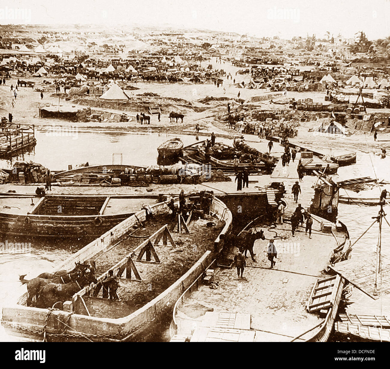 Gallipoli V Strand von der SS River Clyde während WW1 Stockfoto