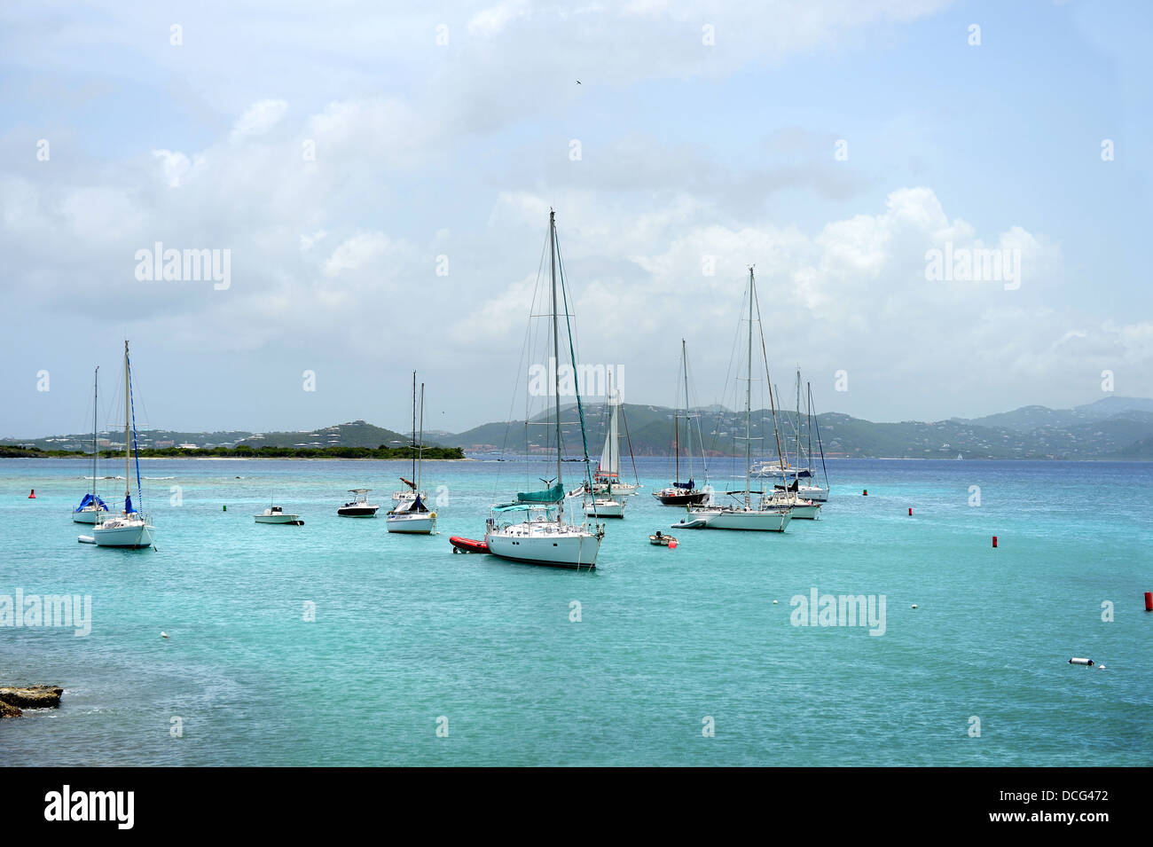 Boote in die Insel Saint John, US Virgin Islands Stockfoto