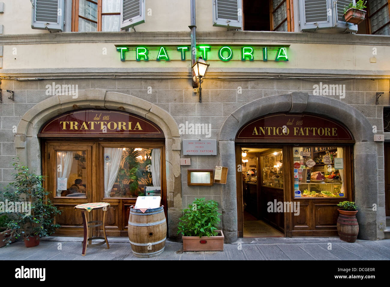 Italien, Toskana, Florenz, Trattoria Antico Fattore Stockfoto