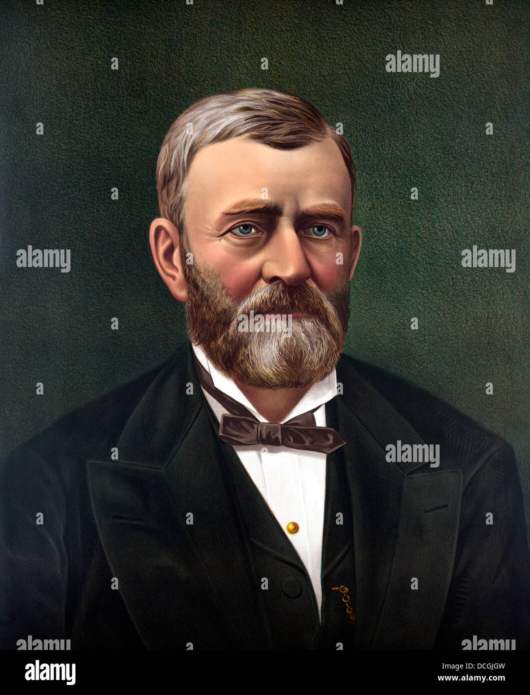 Digital restauriert Farbe Portrait von Präsident Ulysses S. Grant. Stockfoto
