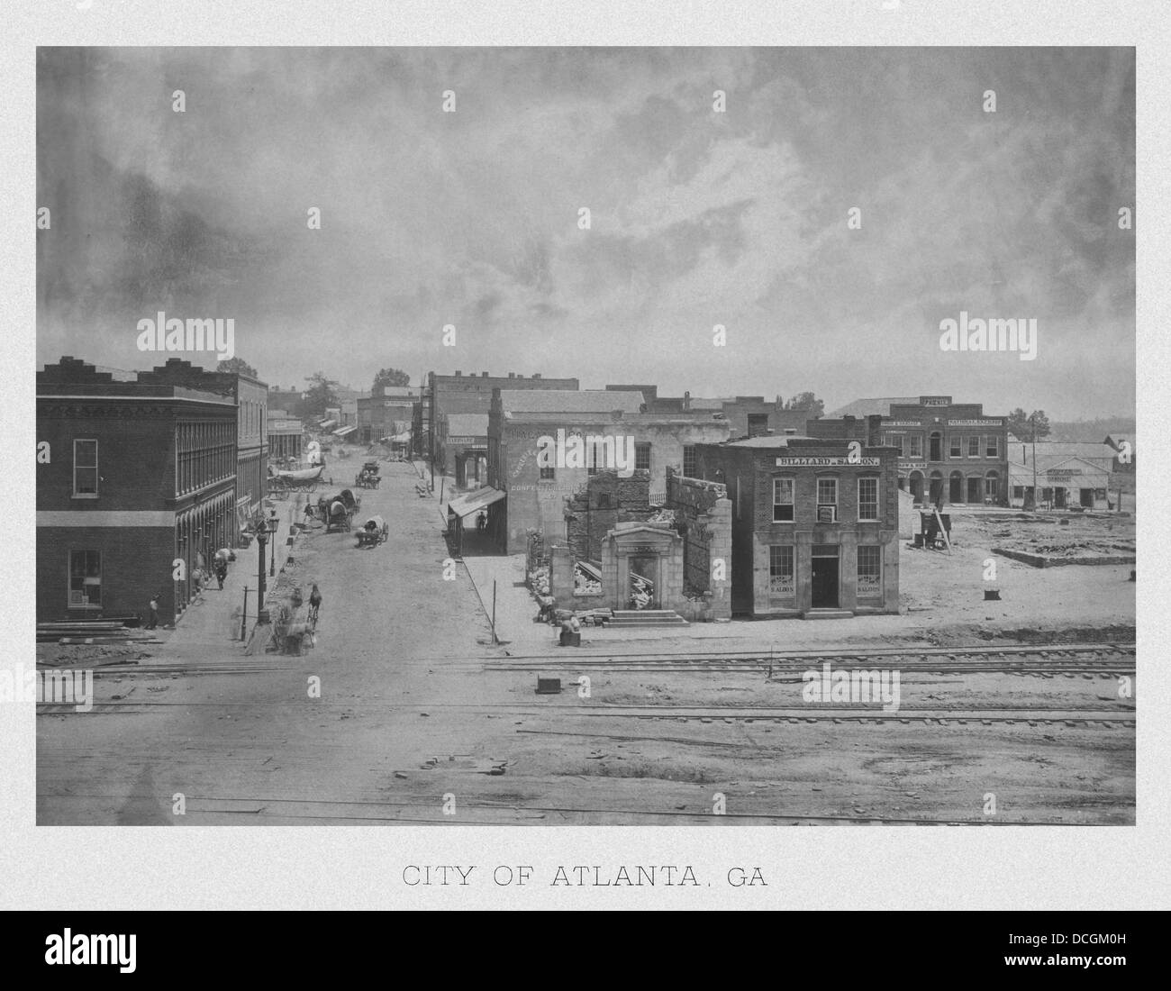 Die Stadt von Atlanta, Georgia, ca. 1863 Vintage American Civil War Druck. Stockfoto