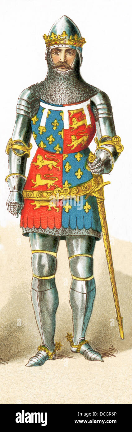 Diese Abbildung stellt Edward, der schwarze Prinz (1330-1376), war der älteste Sohn von Englands König Edward III. Stockfoto