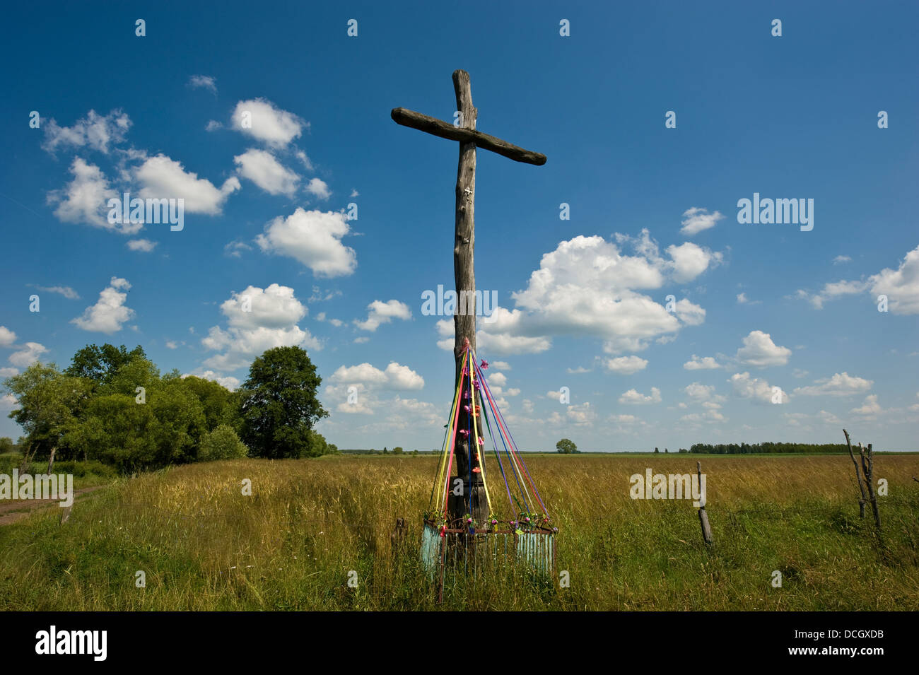 Am Wegesrand religiösen Kult Symbole im Nordosten Polens. Stockfoto
