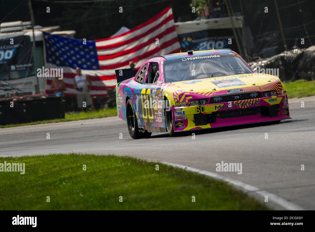 17. August 2013 - Lexington, OH, USA - Lexington, OH - 17. August 2013: Travis Pastrana (60) während der landesweiten Kinderklinik 200 auf Mid-Ohio Sports Car Course in Lexington, OH Stockfoto