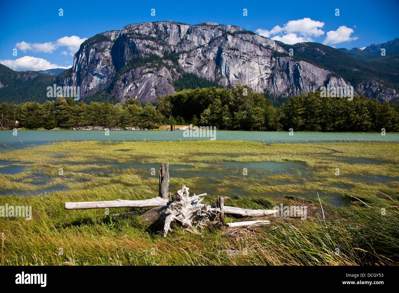 Der Stawamus-Chef an der Spitze der Howe Sound in Squamish, Britisch-Kolumbien Stockfoto