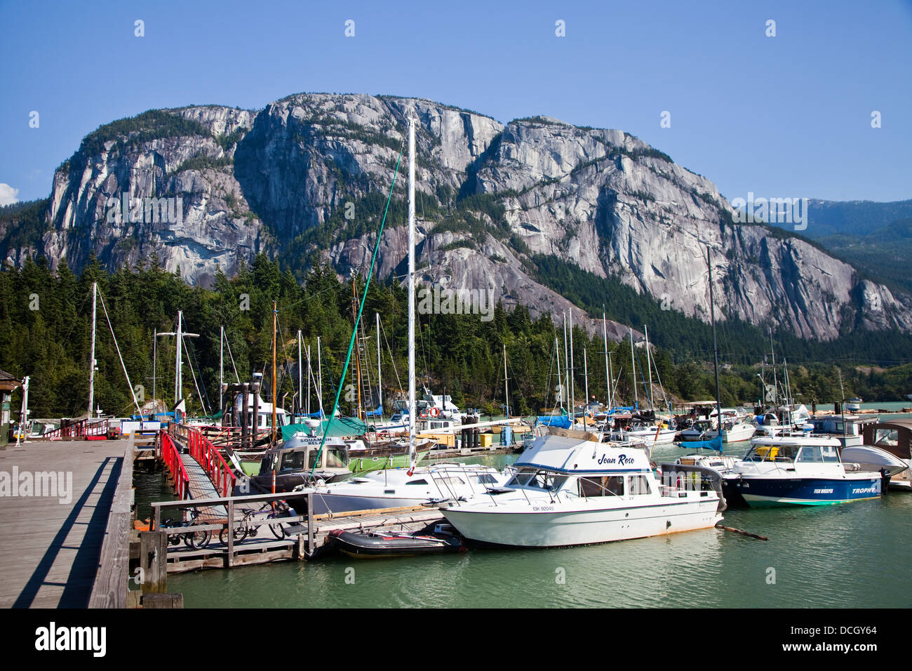 Marina in Squamish an der Spitze der Howe Sound, Britisch-Kolumbien Stockfoto