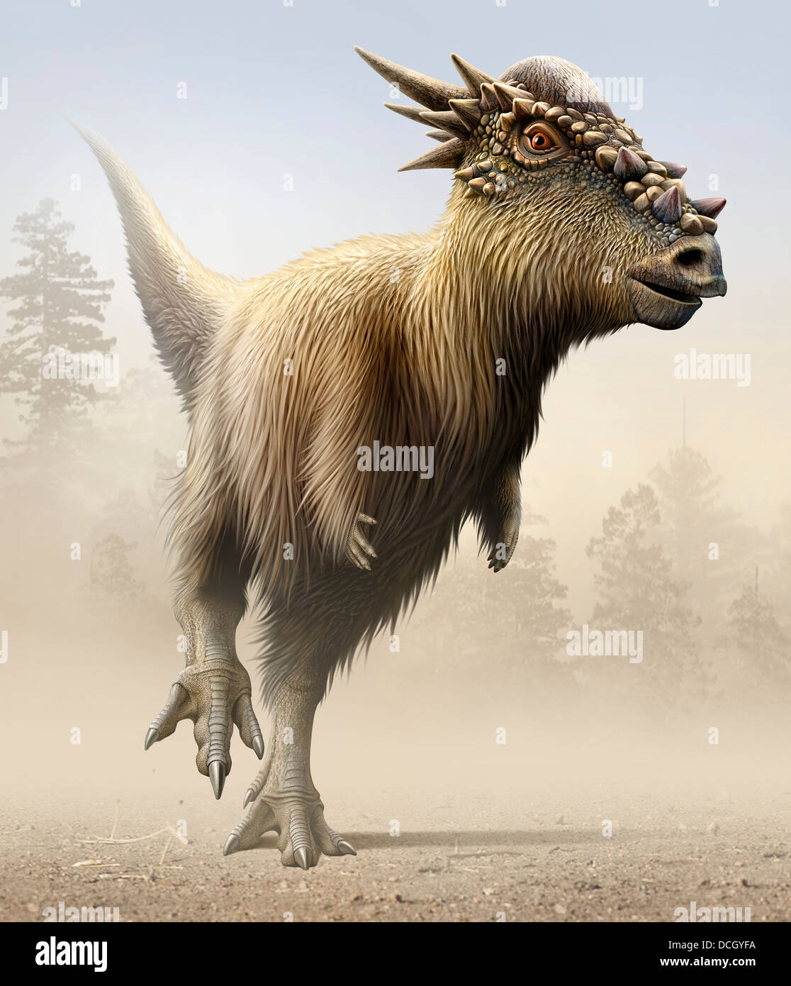 Stygimoloch ist eine Gattung der US-Dinosaurier aus der späten Kreidezeit. Stockfoto