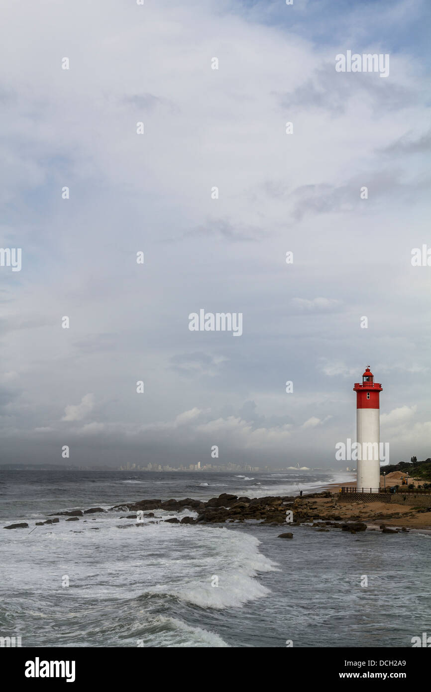 Umhlanga Rocks Light House, South Africa. Stockfoto