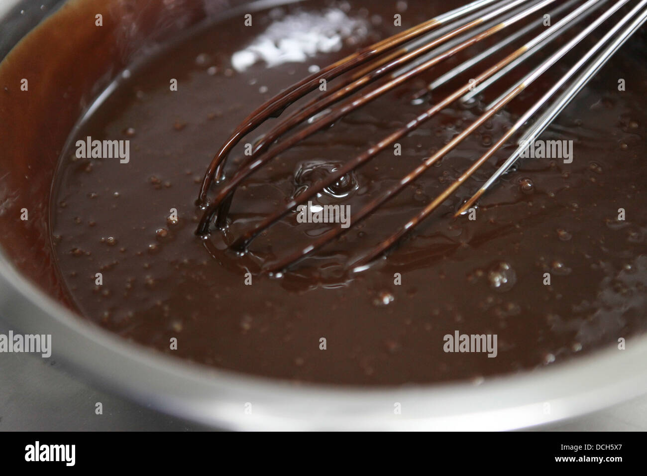 Geschmolzene Schokolade Stockfoto