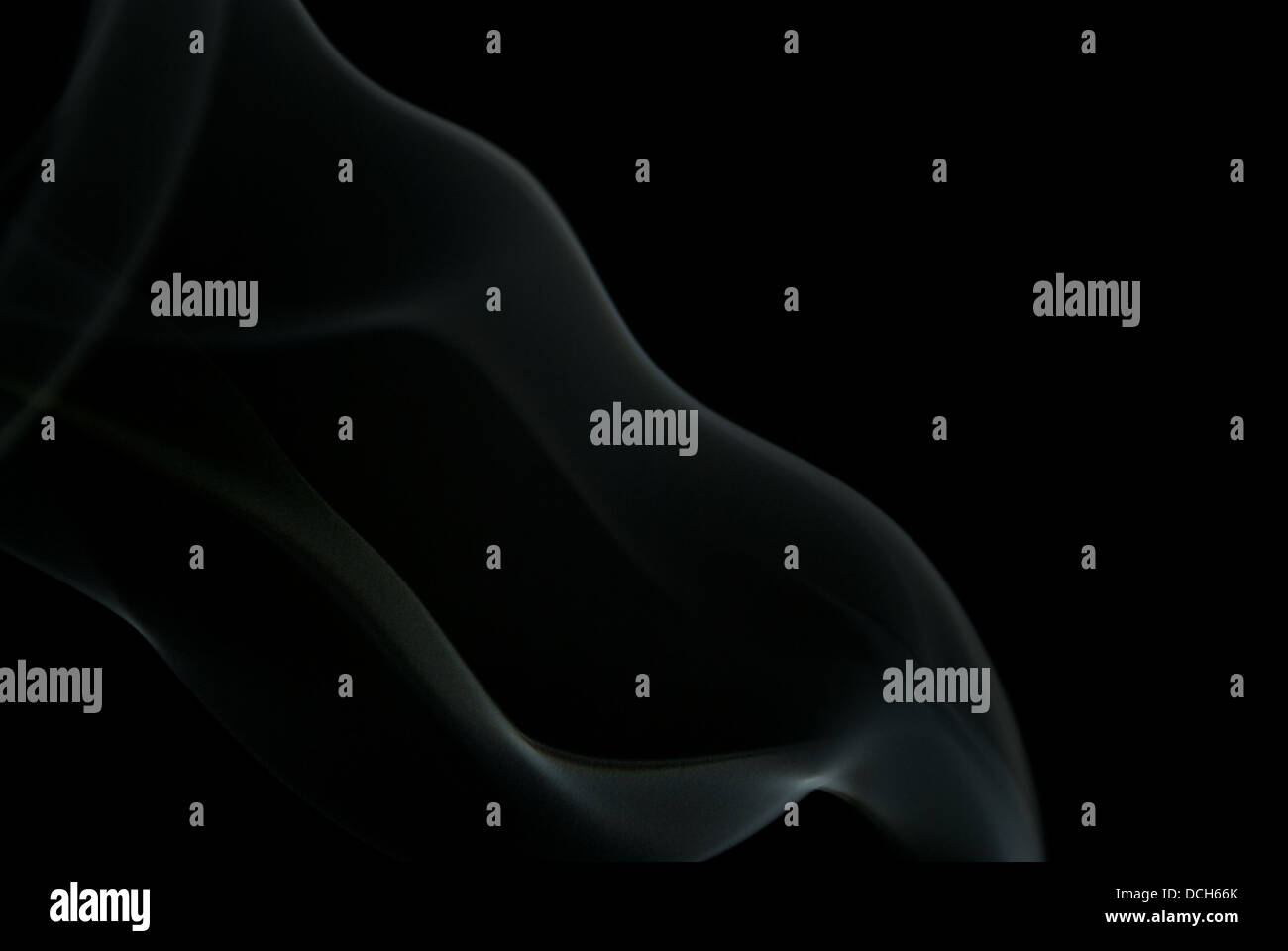 Sensible Weihrauch Rauch Form auf schwarzem Hintergrund Stockfoto