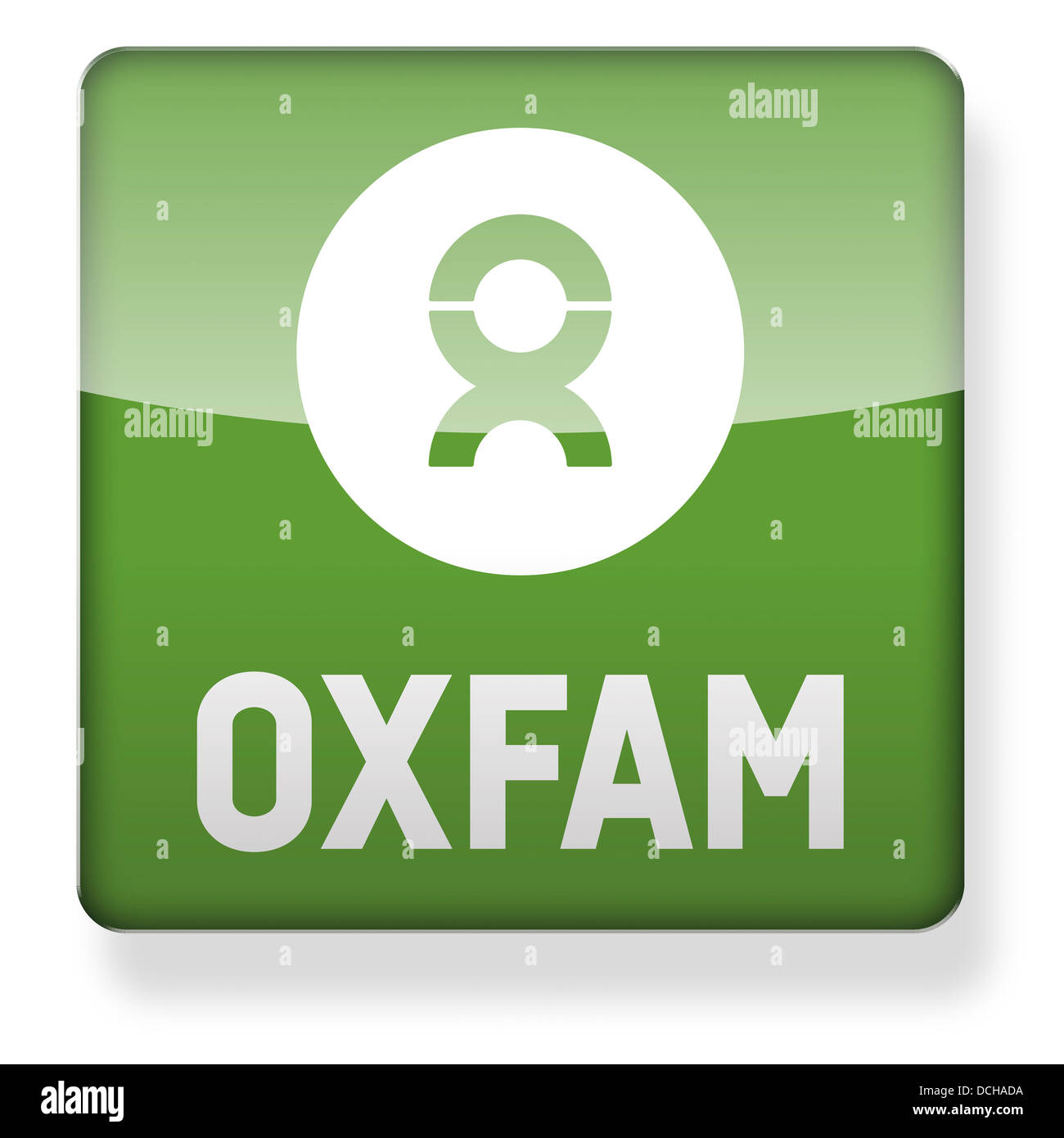 Oxfam Charity-Logo als ein app-Symbol. Clipping-Pfad enthalten. Stockfoto