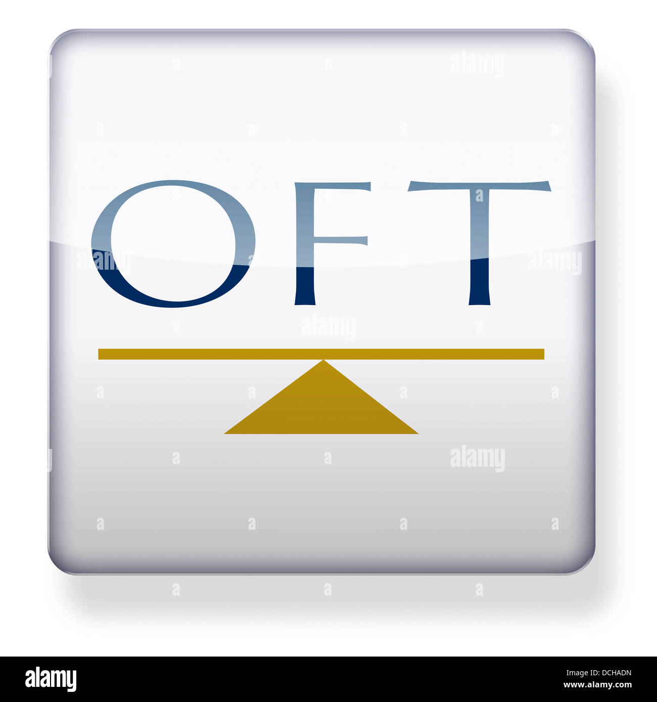 Büro für fairen Handel Logo als ein app-Symbol. Clipping-Pfad enthalten. Stockfoto
