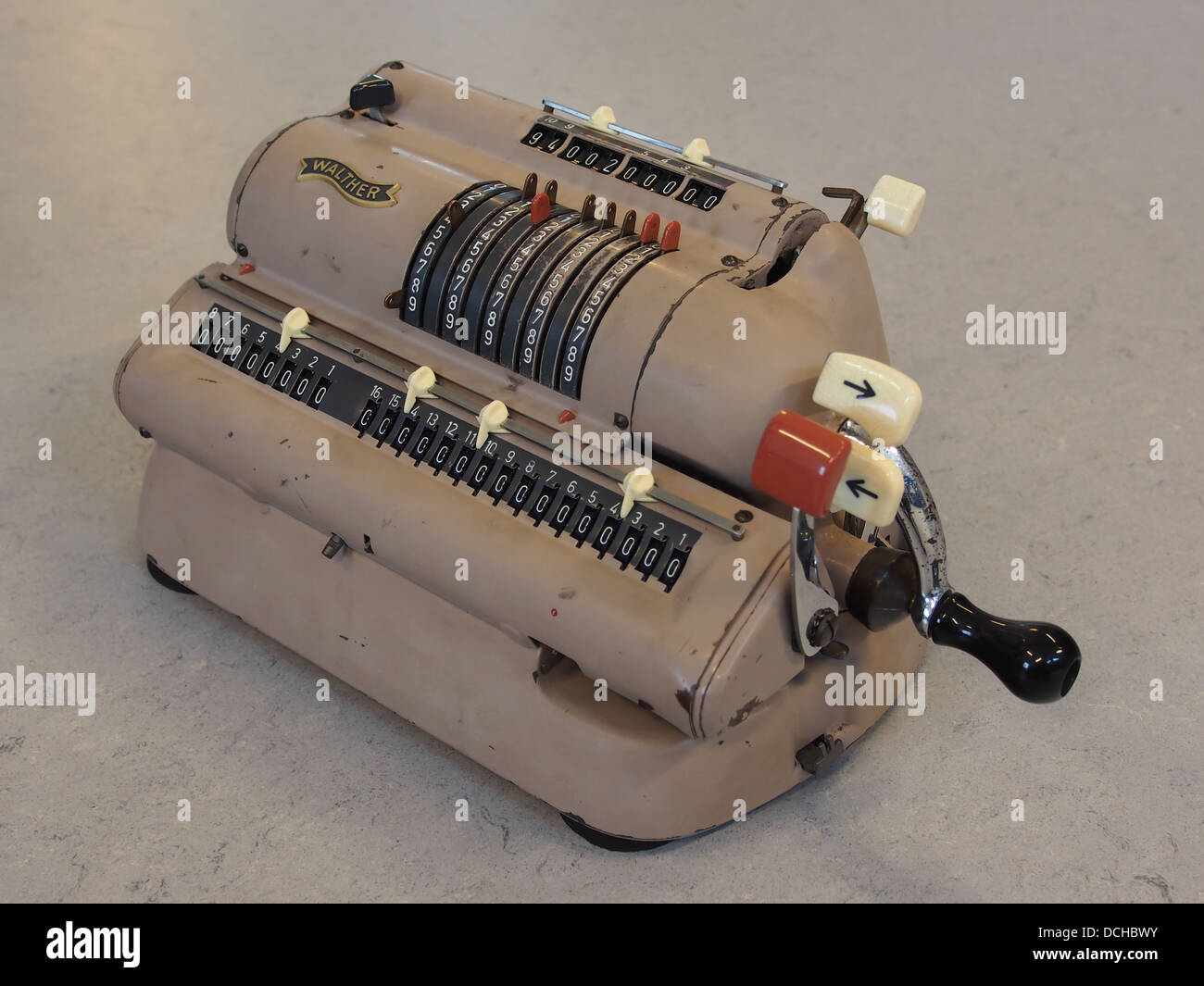 Walther mechanische Rechenmaschine Pic-003 Stockfoto