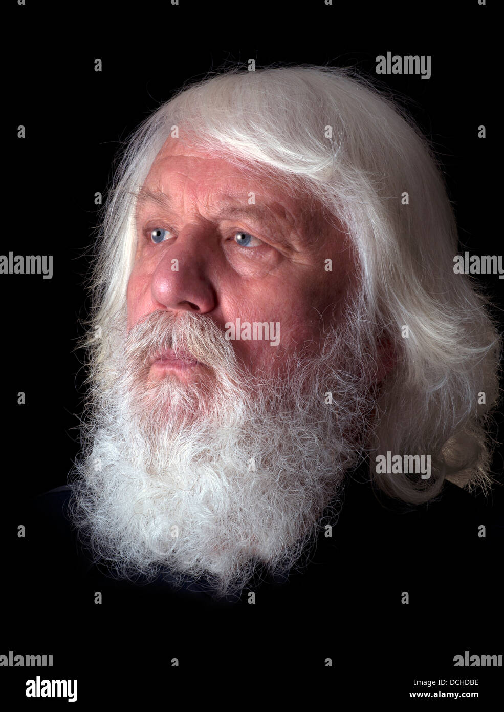 Senior bärtiger Mann - senior mit vollen weißen Bart Stockfoto