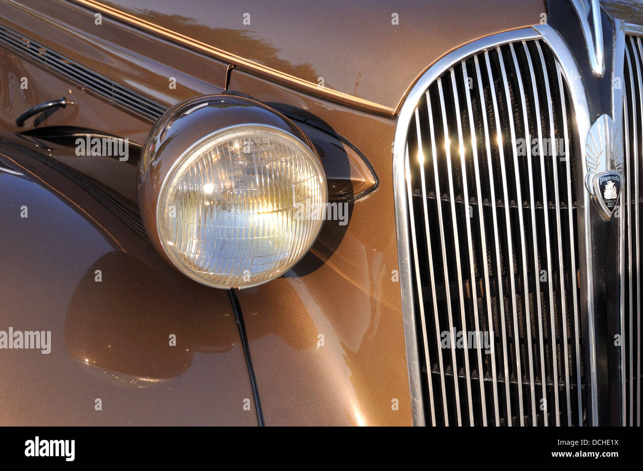 1937 Plymouth P4 Sedan, Autoausstellung in Boise, Idaho Stockfoto
