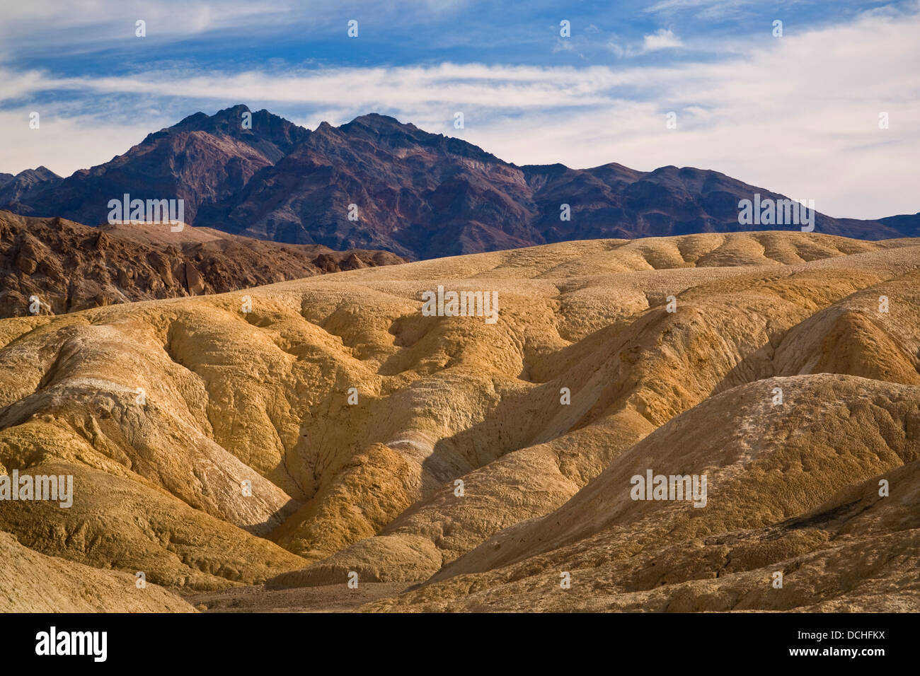 Erodierten Hügel, Twenty Mule Team Canyon, Death Valley Nationalpark, Kalifornien Stockfoto