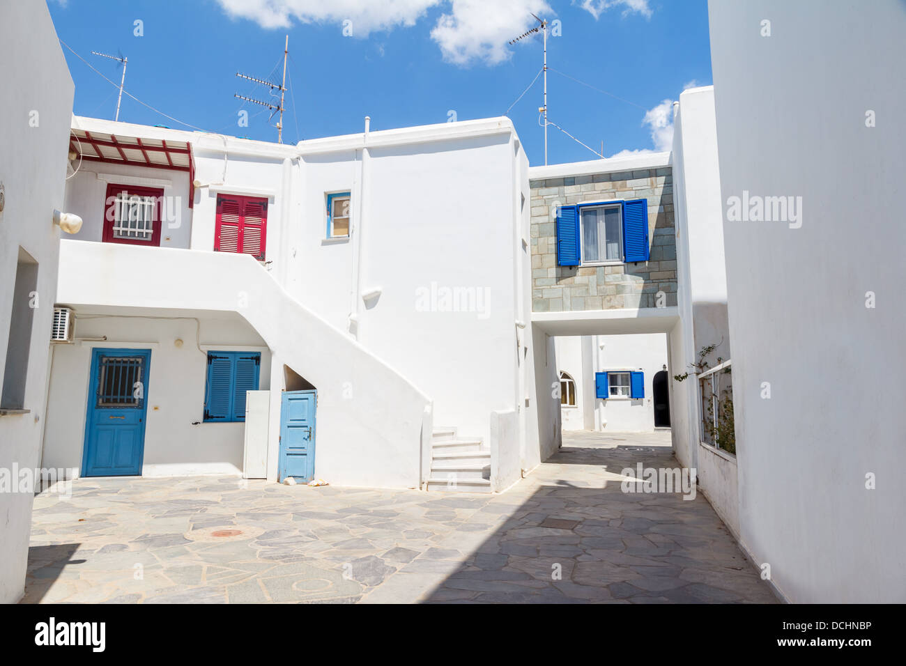 Traditionellen weißen und blauen Häuser in Griechenland Stockfoto